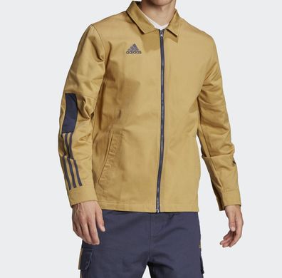 Adidas H56616 TIRO Shirt AW Jacket Sport ZIP Langarm Hemd Jacke L XL Beige