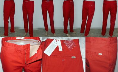 Lacoste HH 8235 CW G7P Classic Chino Hose Regular Fit Jeans W33 L34 HOUX Red