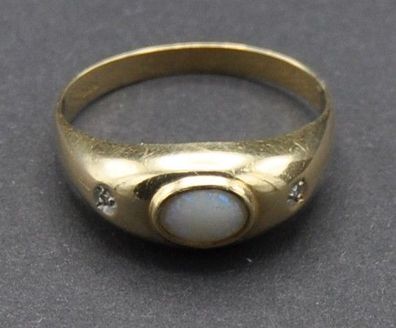 Band Ring Bandring Opal Diamant 585 Gold Vintage
