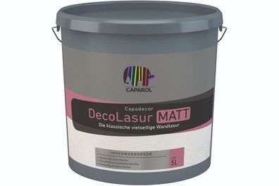 Caparol Capadecor DecoLasur Matt 5 Liter weiß-transparent
