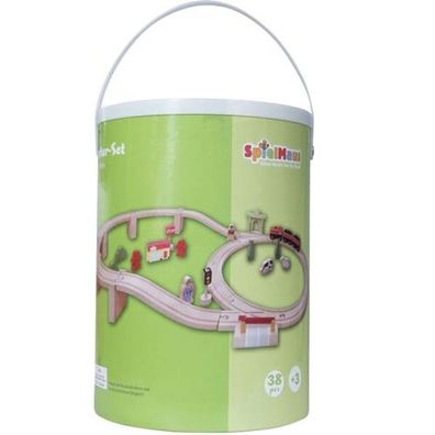 Spielmaus Holzeisenbahn in Trommel 38tlg