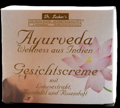 DR. Sachers Ayurveda Gesichtscreme mit Lotusextrakt, 1x 200ml, Kosmetikqualität