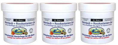 DR. Sachers Weinlaub & Rosskastanien-Gel, 3x 250 ml, Apothekenqualität