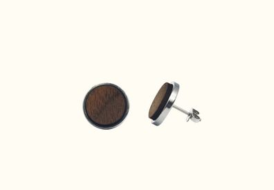 1 Paar Ohrstecker mit Holz-Inlay, Ohrringe