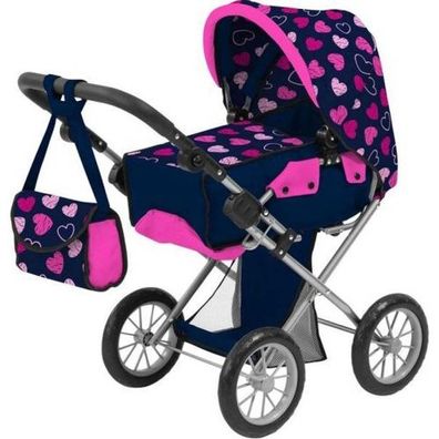 AMIA Puppenwagen Herz mit Tasche