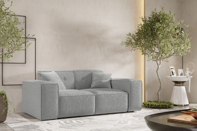 Sofa, Sessel Zweisitzersofa, Gestepptes Sofa PULA stoff Antic Grau