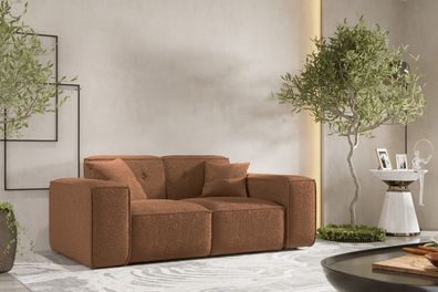 Sofa, Sessel Zweisitzersofa, Gestepptes Sofa PULA stoff Antic Ziegel