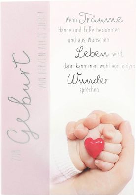 Emotions 1 Stück Geburtstagskarte 55/ Zur Geburt von Herzen alles Liebe