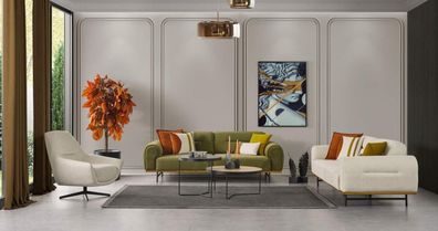 Design Wohnzimmer set von 2tlg. Luxus Möbel Beige Farbe Modern Neuheit