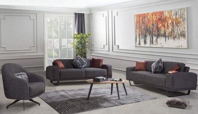 Luxus Wohnzimmer set Besteht aus 3tlg. Schwarzer Farbe Design Sofa set