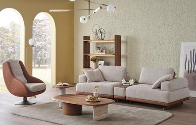 Modern Sofagarnitur 3 + 1 Sitzer Beige Design Set Wohnzimmer Sofa Couch