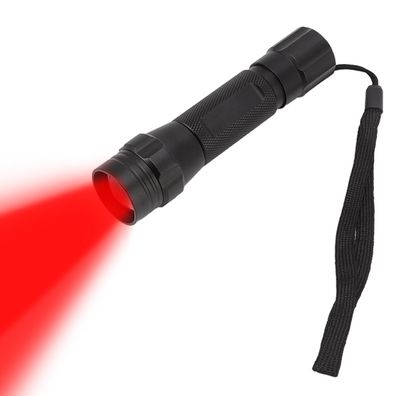 Rote LED-Taschenlampe, zoombar, Aluminiumlegierung, tragbar, Rot