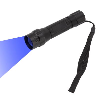 LED-Taschenlampe, blaue LED, zoombar, Aluminiumlegierung, Blut