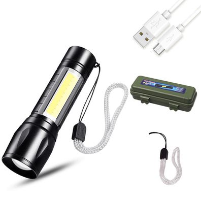 Tragbare 10-W-Taschenlampe mit hoher Helligkeit, wiederaufladbar über USB