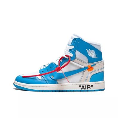 Air Jordan 1 One High Off White AJ1 Retro Blau Weiß Damen Männer Unisex