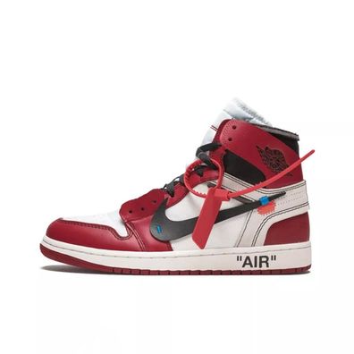 Air Jordan 1 One High Off White AJ1 Retro Rot Weiß Damen Männer Unisex