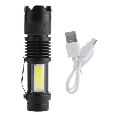 Tragbare tragbare COB-LED-Teleskop-Zoom-Taschenlampe USB