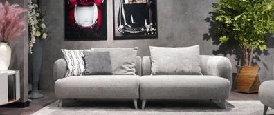 Luxus Sofa 3 - sitzer Design Grau farbe weiche Sofa Polster Textil Big xxl