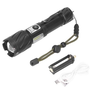 Rote und weiße helle Taschenlampe, wiederaufladbar, wasserdicht, USB
