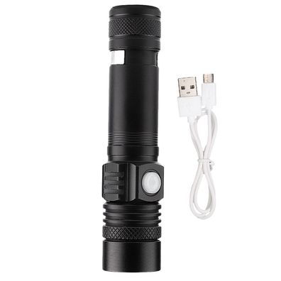 Hochhelle wiederaufladbare USB-Taschenlampe mit LED-Taschenlampe für