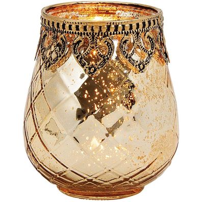 Windlicht Marokko 10,5cm gold