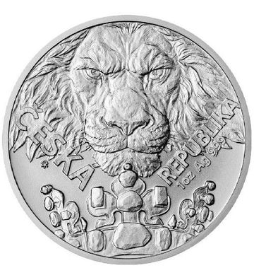 Silbermünze Czech Lion Tschechischer Löwe 2023 Niue Mint 1 oz 999 Feinsilber
