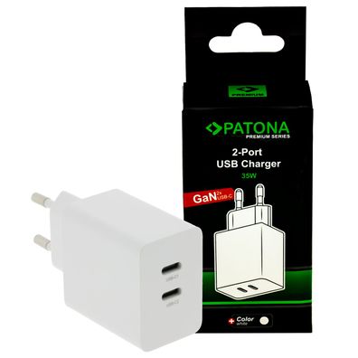 PATONA Premium GaN PD35W Adapter weiß 2xUSB-C PD3.0