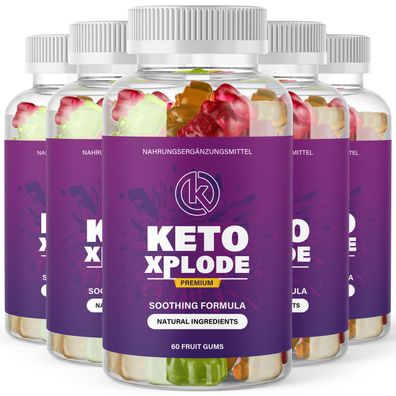 Ketoxplode Gummibärchen - mit natürlichem Pflanzenaroma - mit 60 Fruchtgummies