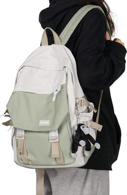 Wasserdichter Schulrucksack, schwarze Büchertasche, College- und High-School-Taschen