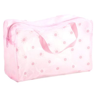 Niedliche Cartoon-Kosmetiktasche, transparente kleine Make-up-Tasche für Rosa