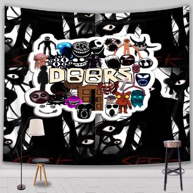 Roblox Doors Tapisserie Schlafzimmer Wandbehänge Wandteppich Hintergrund Tuch Décor