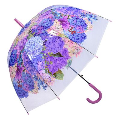 Clayre & Eef Erwachsenen-Regenschirm 60cm Violett Kunststoff Hortensie