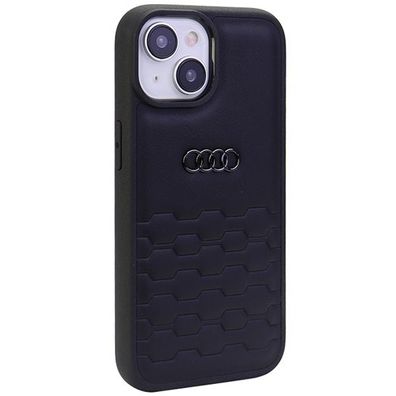 Handyhülle Case iPhone 15 Plus Audi Serie GT schwarz Kunstleder Logo