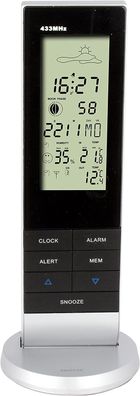 Alecto WS-1150 Digitale Wetterstation Funk Display 3,5 Zoll Temperatur silber schwarz