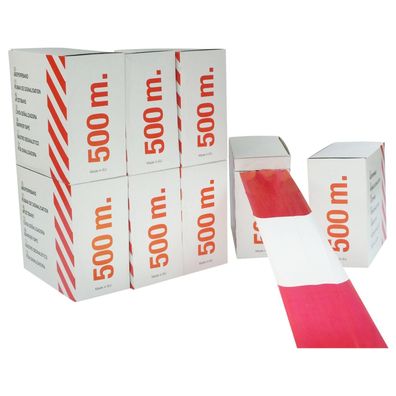 10 x Folien-Absperrband 500 x 0,80 m rot-weiß geblockt