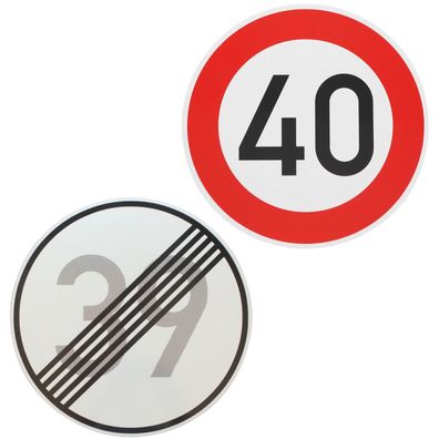 Original Verkehrszeichen-Set Nr. 274-40 und 282 Verkehrsschild Straßenschil...
