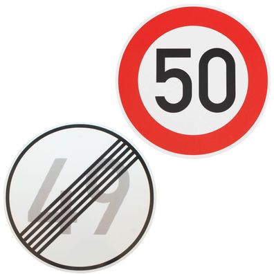 Original Verkehrszeichen-Set Nr. 274-50 und 282 Verkehrsschild Straßenschil...