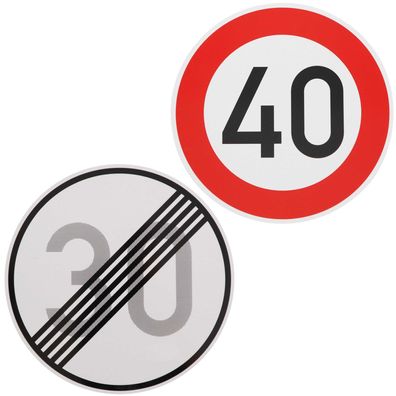 Original Verkehrszeichen-Set Nr. 274-40 und 278-30 Verkehrsschild Straßenschil...