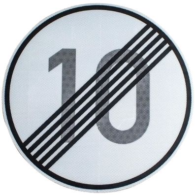 Original RA2 Verkehrszeichen 278-10 * Ende 10 km/ h * Verkehrsschild