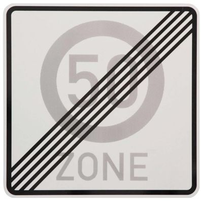 Original Verkehrszeichen Nr. 274.2- Ende 50 Zone 600 mm Verkehrsschild