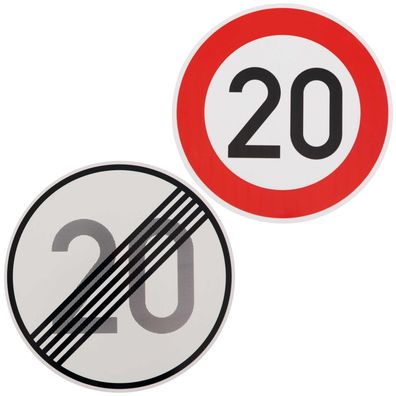 Original Verkehrszeichen-Set Nr. 274-20 und 278-20 Verkehrsschild Straßenschil...