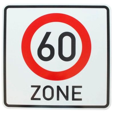 Original Verkehrszeichen 274.1- 60 Zone 60. Geburtstag Verkehrsschild