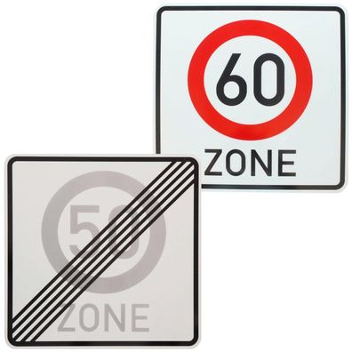 Original Verkehrsschild-Set Nr. 274.1-60 und 274.2-50 Verkehrszeichen Straßenschil...