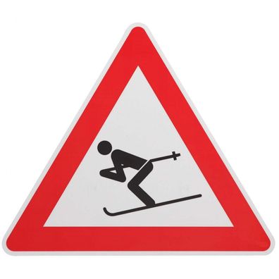 Original Verkehrszeichen Nr. 101 Achtung Skifahrer Verkehrsschild