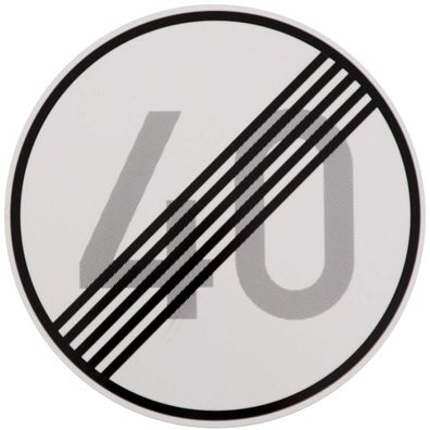 Original Verkehrszeichen Nr. 278-40 Ende 40 km/ h Straßenschild