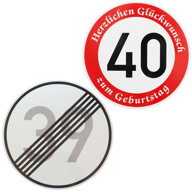 Original Verkehrszeichen-Set Nr. 274-40 und 282 Verkehrsschild Straßenschil...