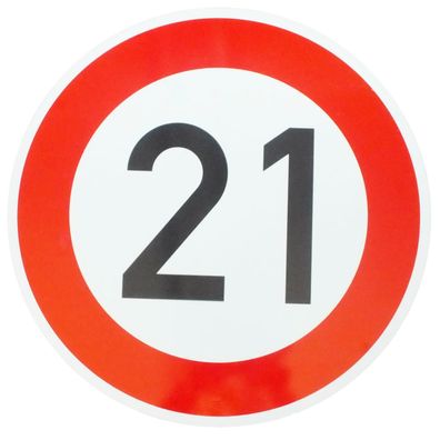 Original Verkehrszeichen Nr. 250 Höchstgeschwindigkeit 21 km/ h Straßenschild