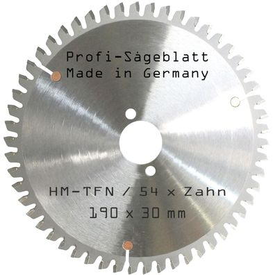 Sägeblatt HM 190 x 30 mm 54 Zahn TFN Kreissägeblatt für Kreissäge