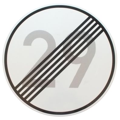 Original Verkehrszeichen Nr. 278-29 Ende 29 km/ h Verkehrsschild