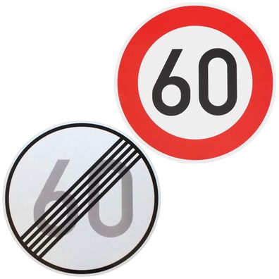 Original Verkehrszeichen-Set Nr. 274-60 und 278-60 Verkehrsschild Straßenschil...